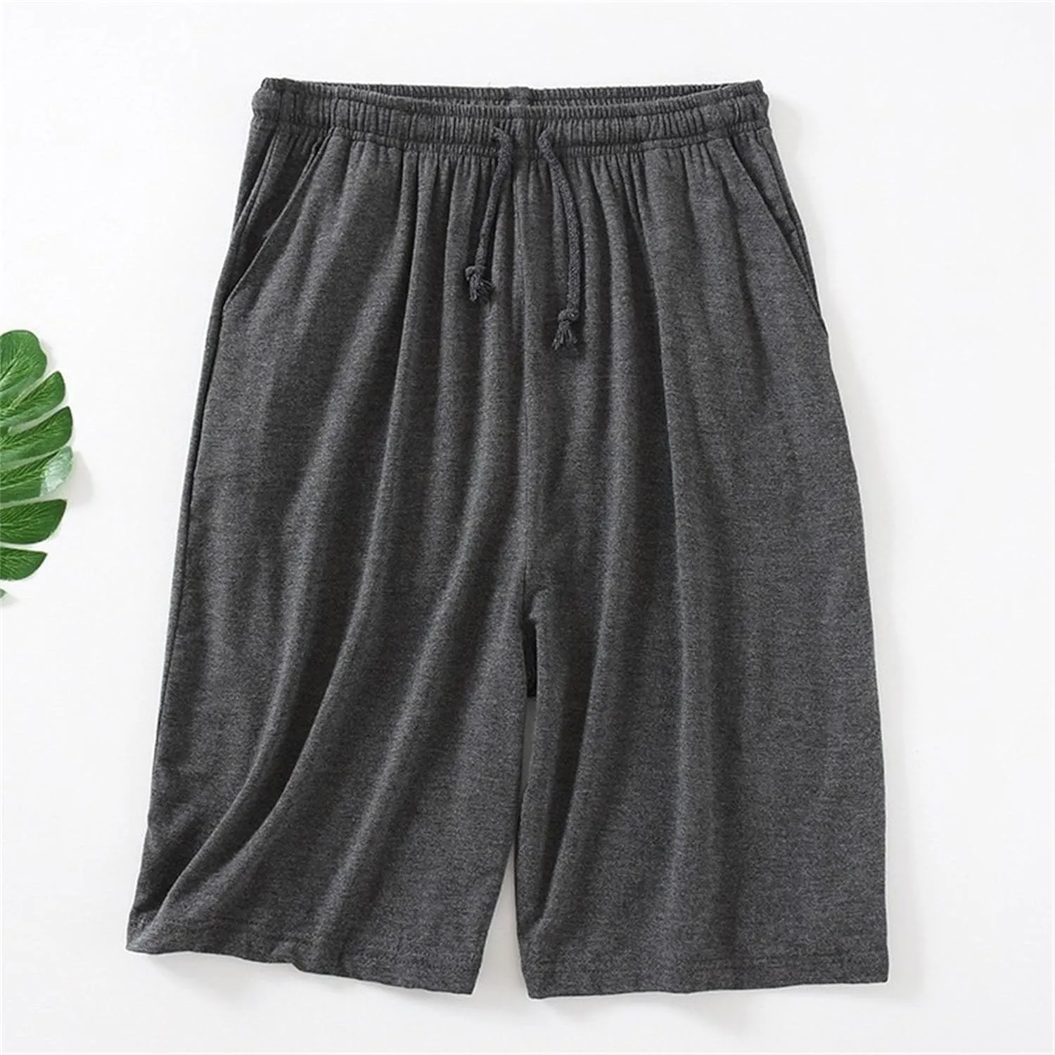 Men's Plus Size Pajama Shorts Soft Comfortable Breathable Lounge Shorts Casual Loose Drawstring Sleep Shorts