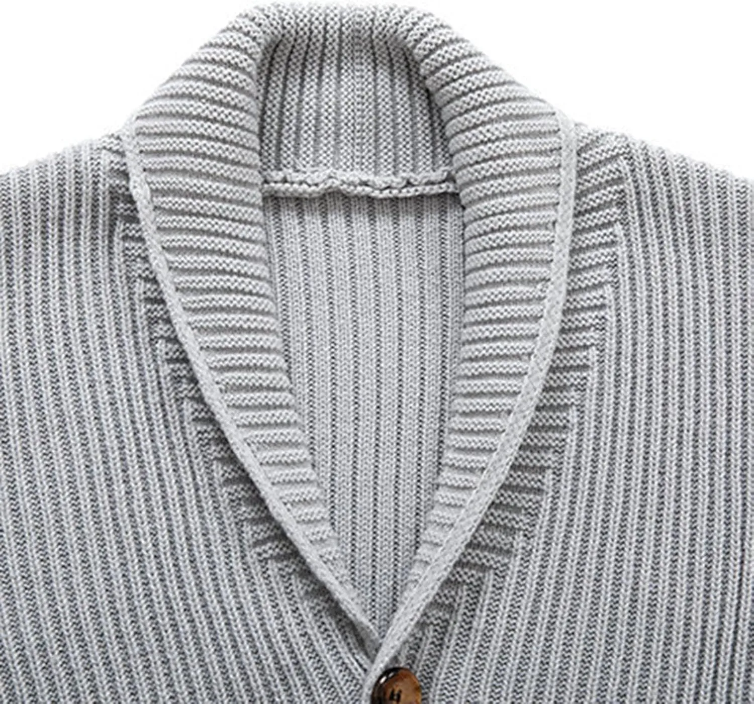 Mens Shawl Collar Cardigan Sweaters Button Down Open Front Knitwear Slim Fit Cable Knitted Ribbed Jackets Outerwear