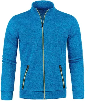 Mens Sweater Cardigan Full Zip Knitted Long Sleeve Sweaters Trendy Lightweight Casual Stand Collar Solid Cardigans