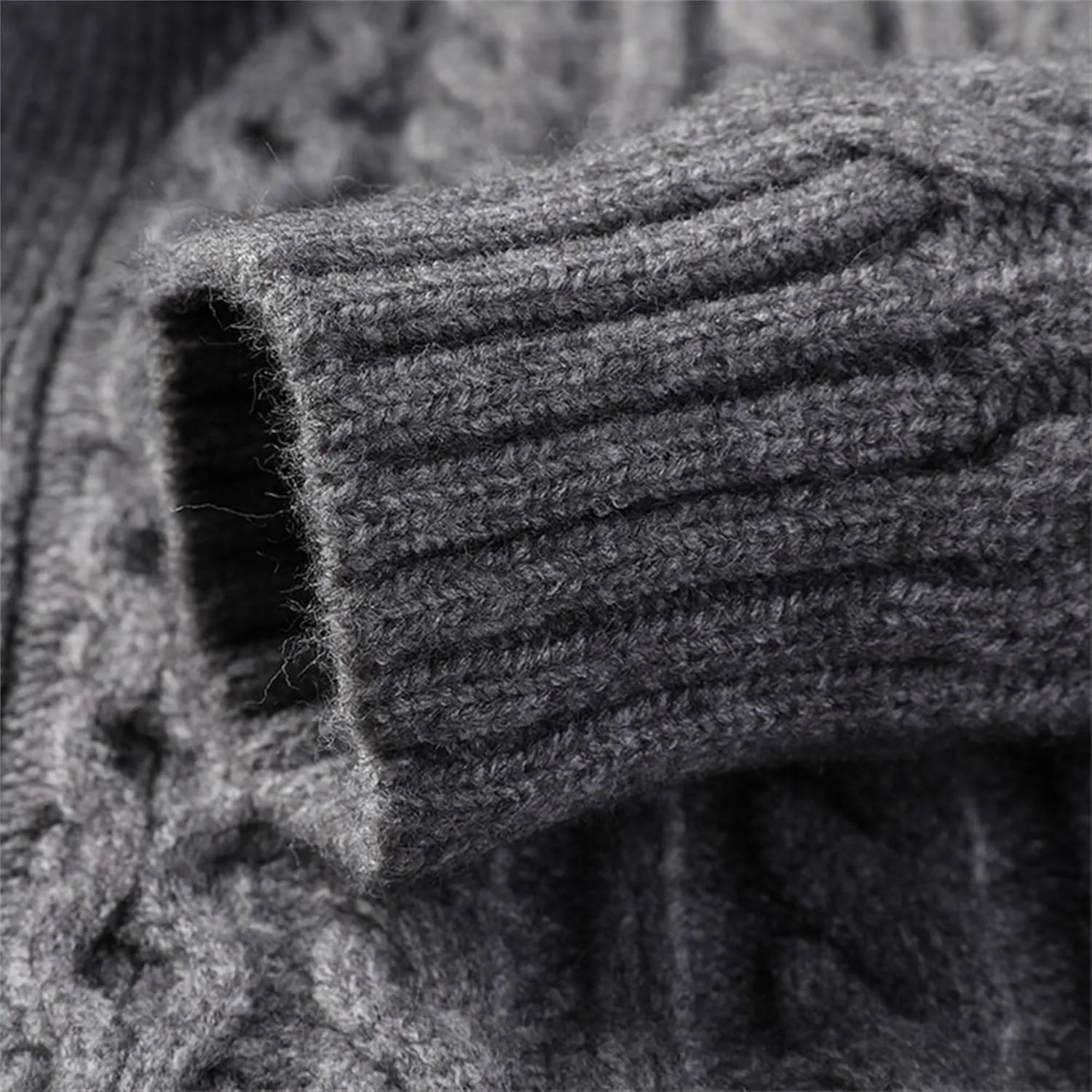 Mens Sweater Shawl Collar Cable Knit Cardigan Fashion Slim Fit Knit Clothes Coat Button Down Open Front Sweaters