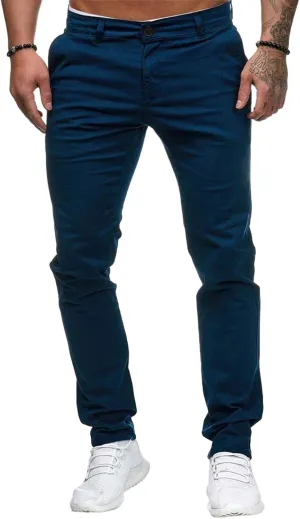 Mens Sweatpants Chinos Pants Men Slim Fit Stretch Casual Lightweight Pants Mid Waist Trousers Classic Slacks Elastic