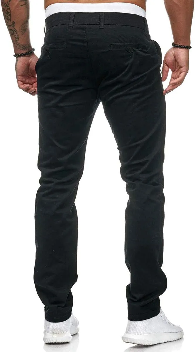 Mens Sweatpants Chinos Pants Men Slim Fit Stretch Casual Lightweight Pants Mid Waist Trousers Classic Slacks Elastic