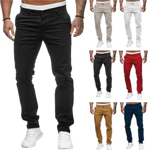 Mens Sweatpants Chinos Pants Men Slim Fit Stretch Casual Lightweight Pants Mid Waist Trousers Classic Slacks Elastic