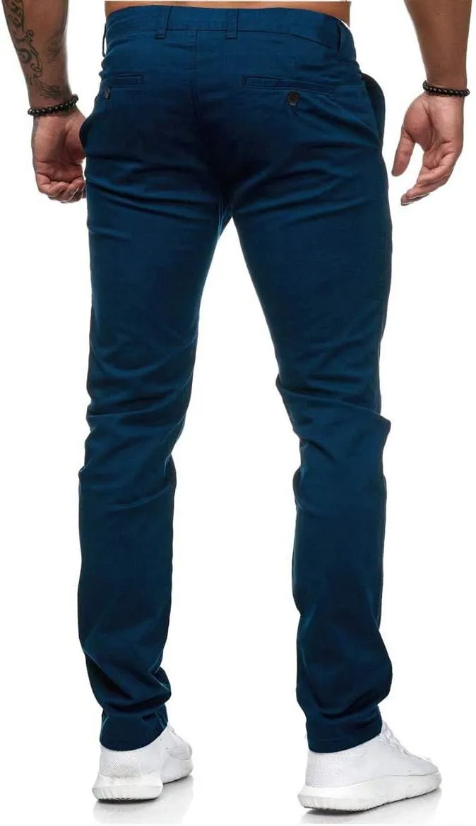 Mens Sweatpants Chinos Pants Men Slim Fit Stretch Casual Lightweight Pants Mid Waist Trousers Classic Slacks Elastic