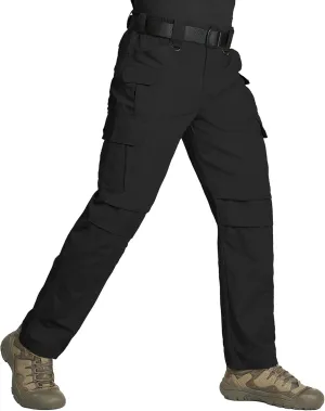Men's Tactical Cargo Pants, Lightweight Water-Resistant, Ripstop Fabric for Hiking, Work, Outdoor Activities