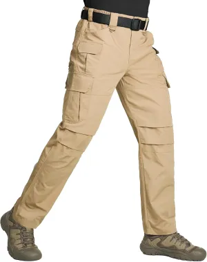 Men's Tactical Cargo Pants, Lightweight Water-Resistant, Ripstop Fabric for Hiking, Work, Outdoor Activities