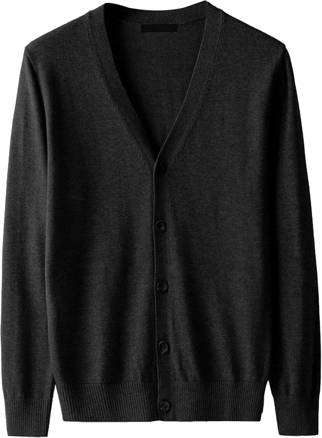 Men's V Neck Casual Lightweight Sweater Cardigan Solid Business Sweater Button Down Open Front Sweaters
