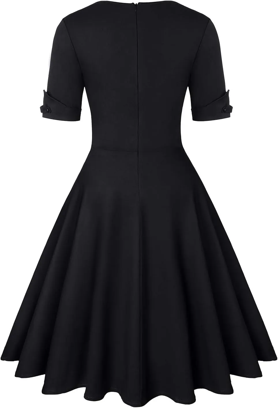 MINTLIMIT Women's 1950s Vintage Wrap V Neck Half Sleeve Retro Cocktail Swing Dress Plain A-line Dresses
