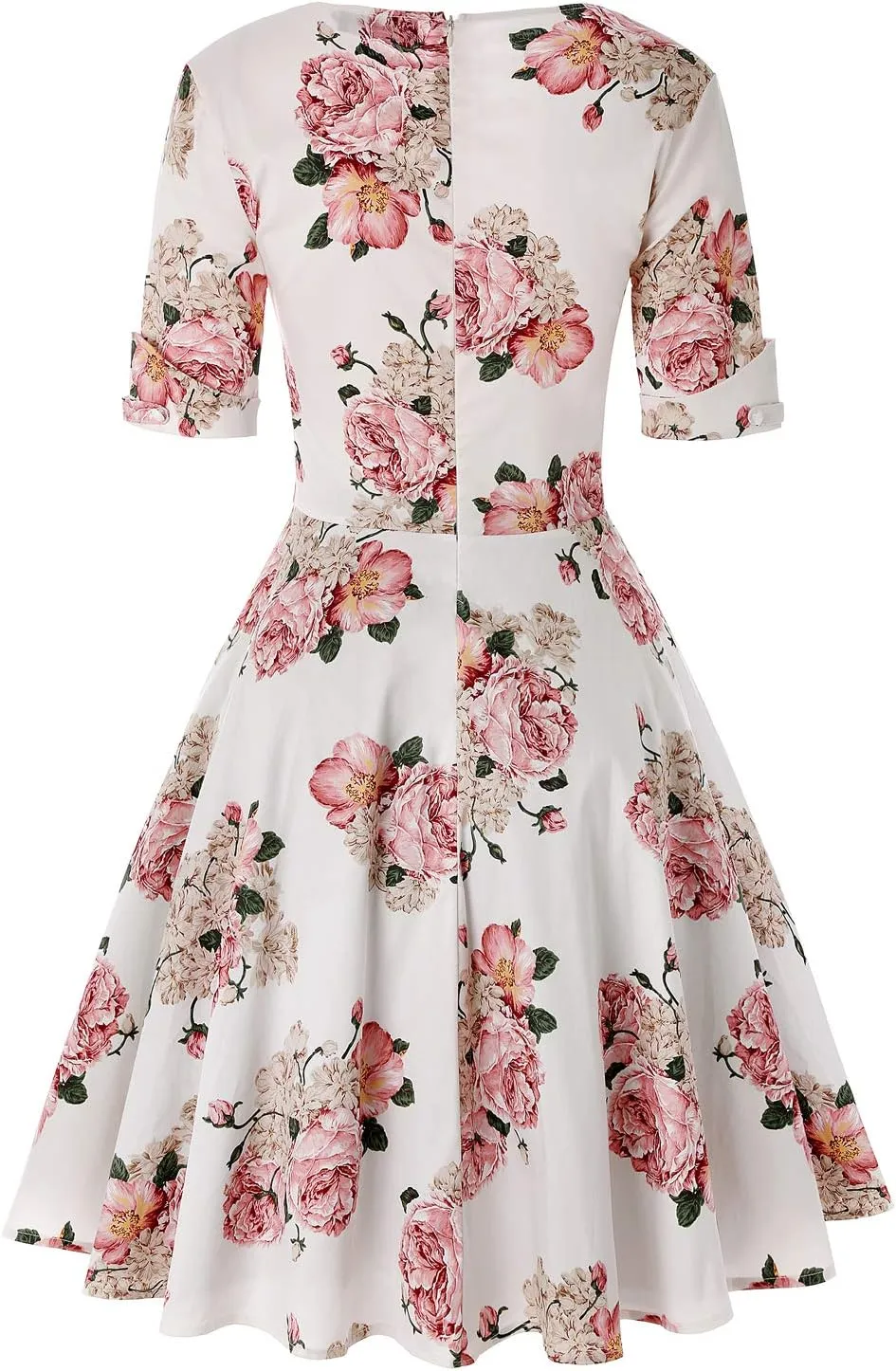 MINTLIMIT Women's 1950s Vintage Wrap V Neck Half Sleeve Retro Cocktail Swing Dress Plain A-line Dresses