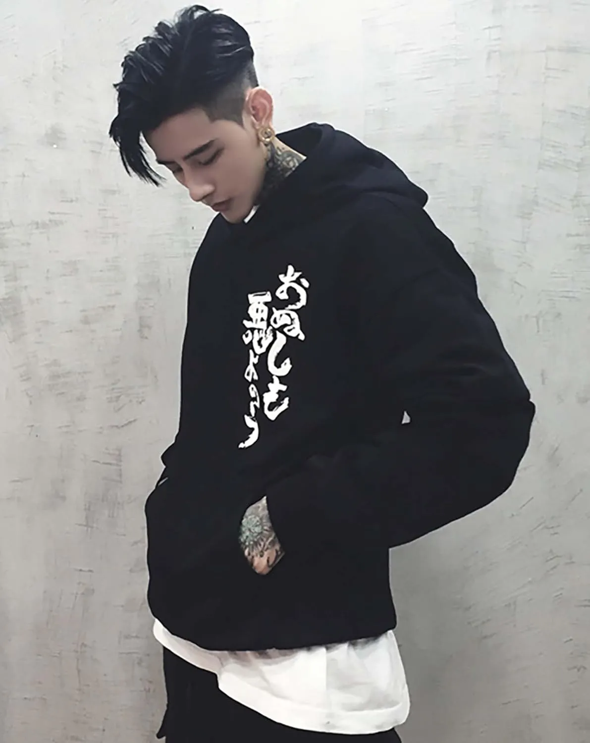 Niepce Inc Japanese Streetwear Kanji Mens Hoodies with Design