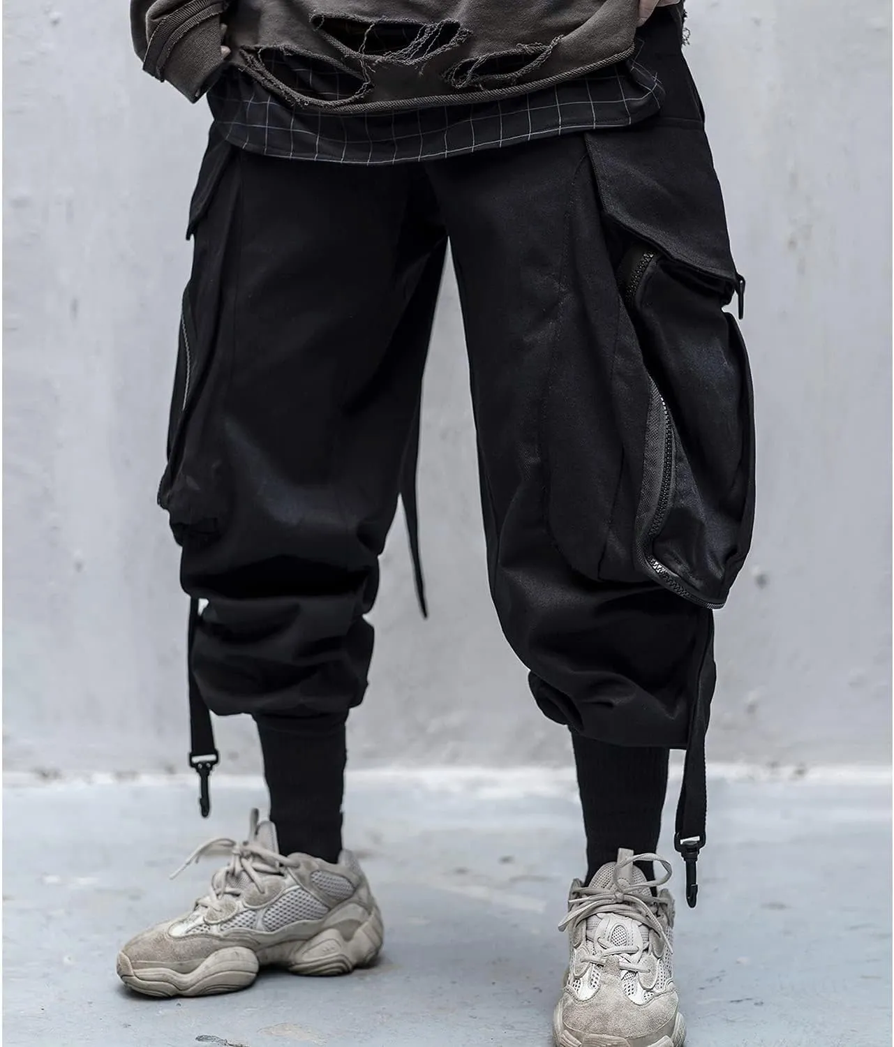 Niepce Inc Men's Japanese Streetwear Techwear Cargo Pants with Design