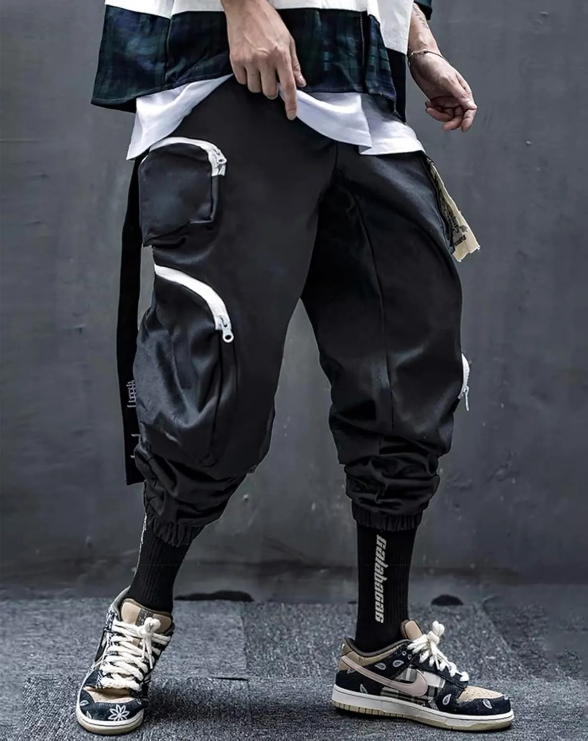 Niepce Inc Men's Japanese Streetwear Techwear Cargo Pants with Design