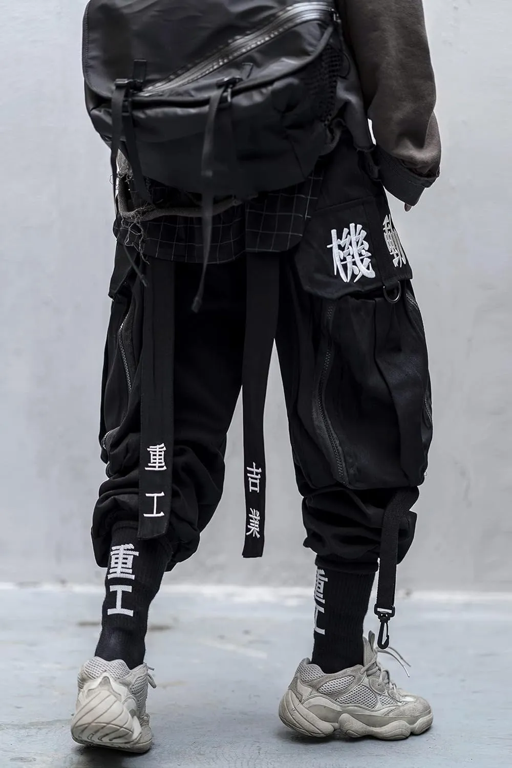 Niepce Inc Men's Japanese Streetwear Techwear Cargo Pants with Design