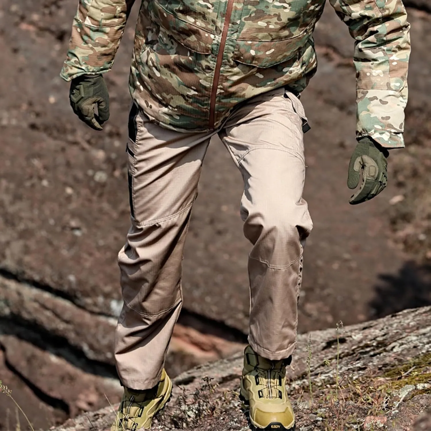 OIOLOYJM Military Cargo Pants for Men Hiking Stretchy Work Construction Camouflage Flexcamo - Tactical Waterproof Pants