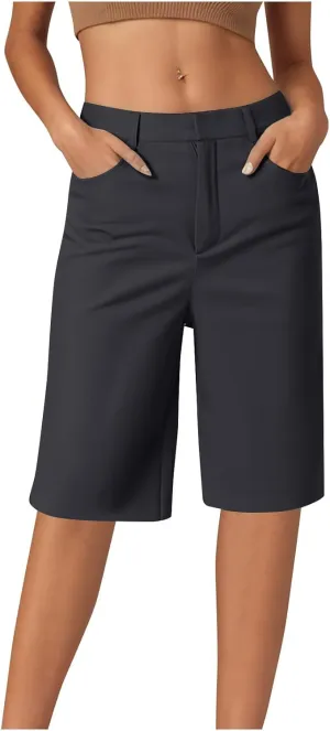 Plus Size Bermuda Shorts for Women Knee Length Shorts Women Dressy Casual Loose Work Shorts Golf Shorts with Pockets