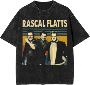 Rascal Music Flatts Vintage Oversized T Shirt Cotton Summer Crew Neck Short Sleeves Shirts Unisex