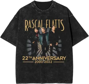 Rascal Music Flatts Vintage Oversized T Shirt Cotton Summer Crew Neck Short Sleeves Shirts Unisex