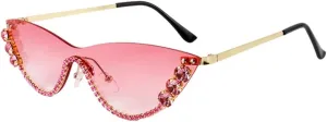 Rhinestone Cat Eye Sunglasses Tide Street Style Party Sunglasses Women's Thin Retro Women's Eyewear