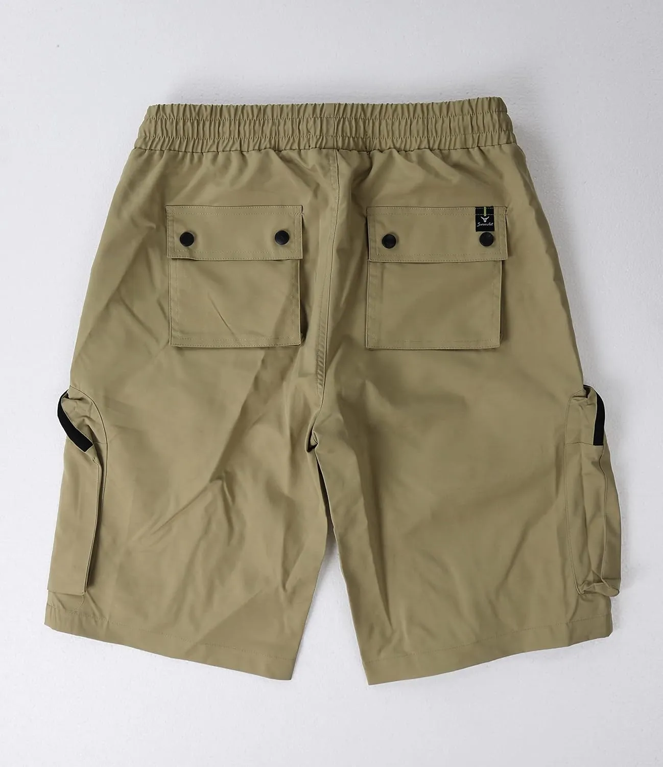 SCREENSHOT Mens Premium Multifunctional Utility Nylon Cargo Shorts - Crisp Shell Fabric 3D Pockets Hiking Tapered Bottoms