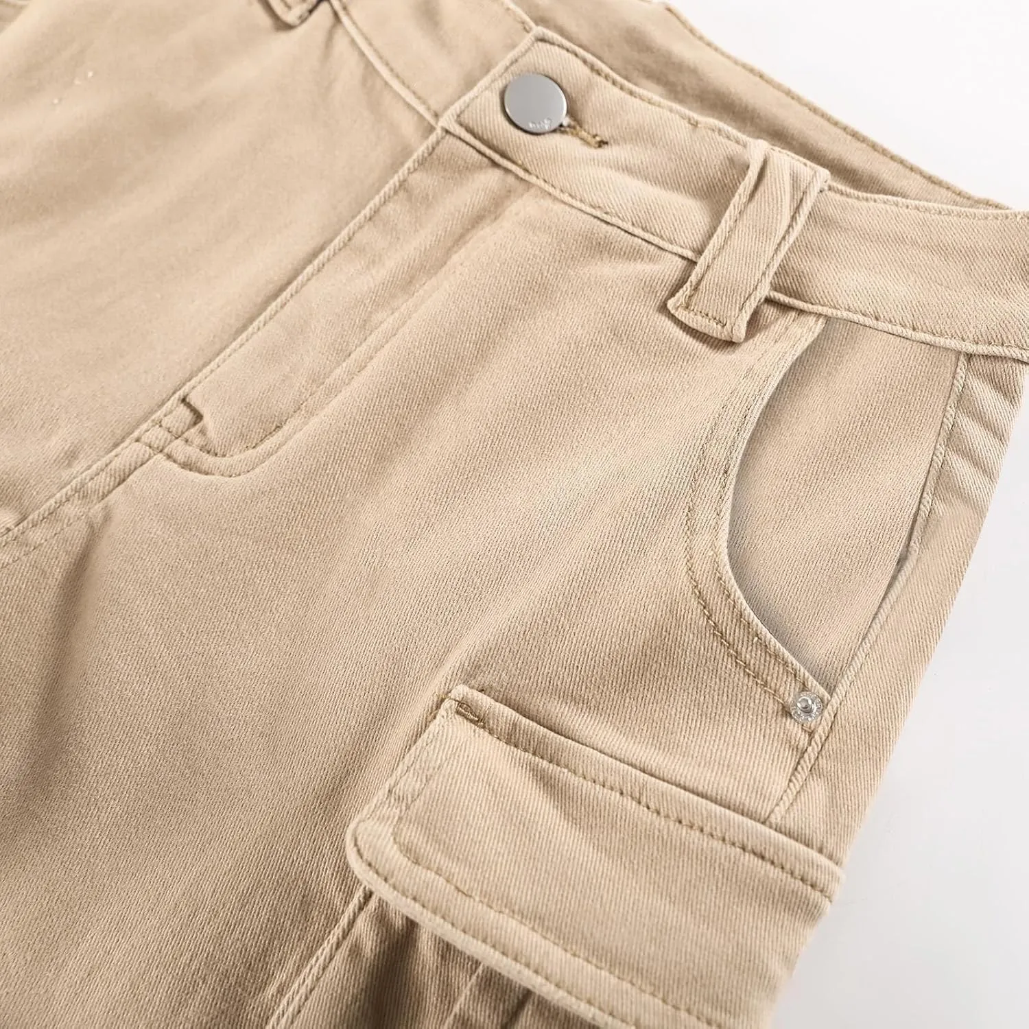 Shorts for Women High Waisted A-Line Wide Leg Cargo Summer Shorts Outdoor Workout Travel Denim Pull On Shorts