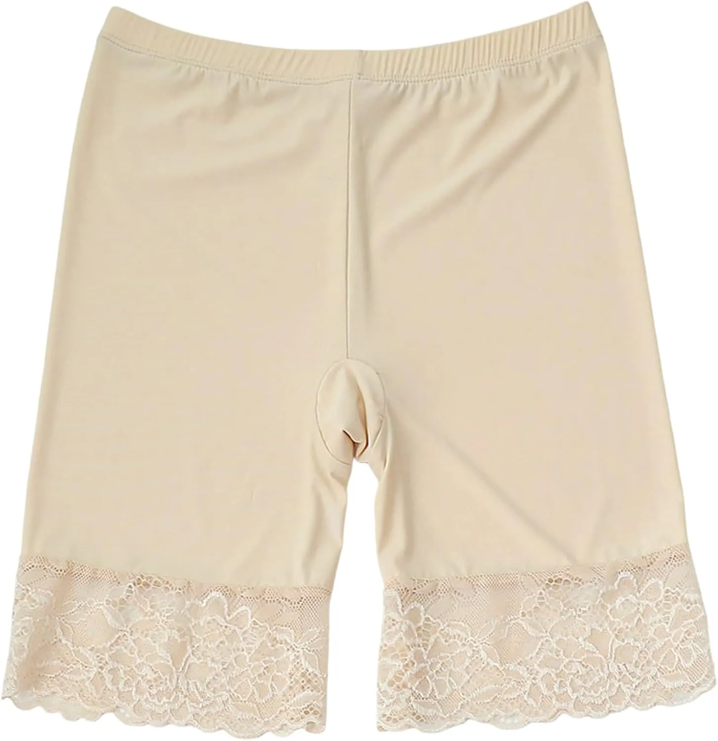 Slim Fit Shorts Women Stretch Smooth Lace Trim Workout Yoga Shorts Under Dresses Comfortable Workout Biker Shorts