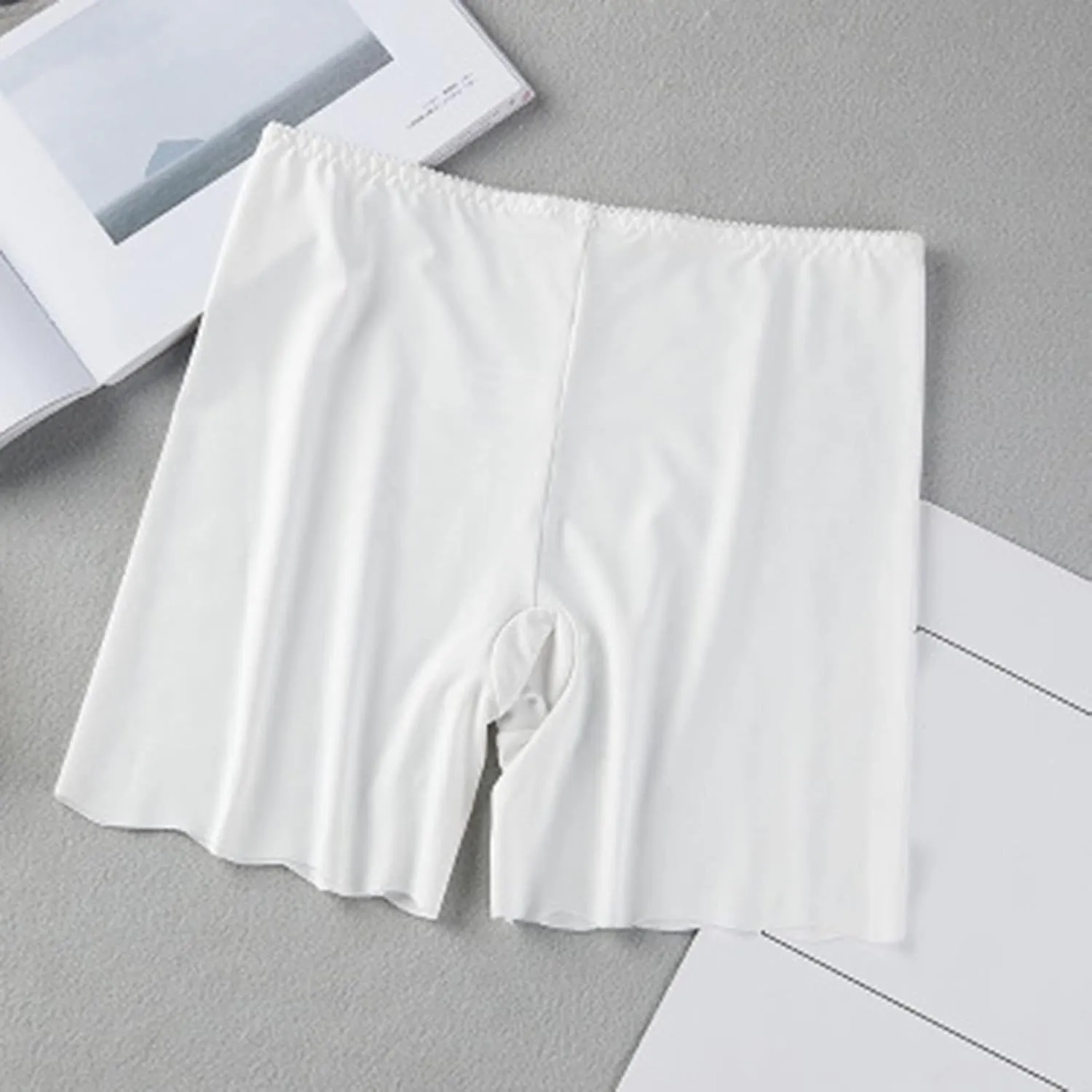 Slim Fit Shorts Women Stretch Smooth Lace Trim Workout Yoga Shorts Under Dresses Comfortable Workout Biker Shorts