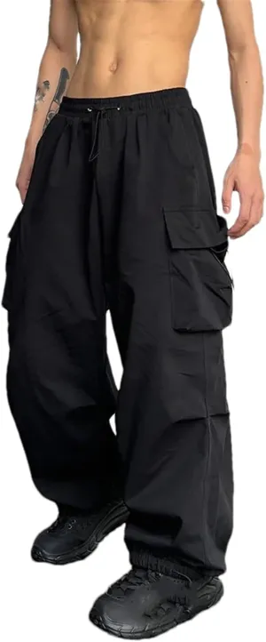Streetwear Cargo Pants Multi Pocket Casual Men's Jogger Pants Wide Leg Loose