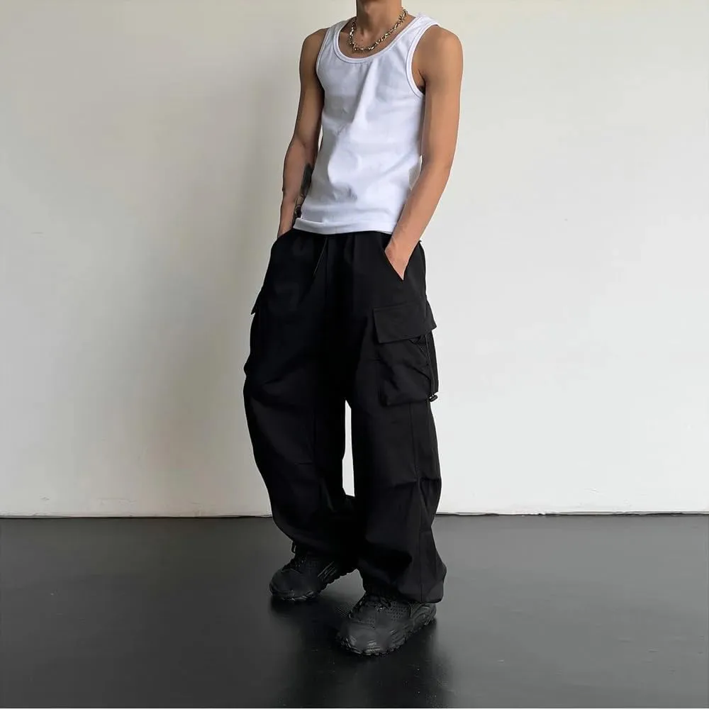 Streetwear Cargo Pants Multi Pocket Casual Men's Jogger Pants Wide Leg Loose