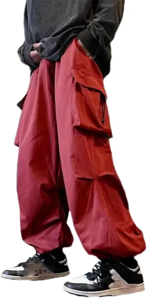 Streetwear Cargo Pants Multi Pocket Casual Men's Jogger Pants Wide Leg Loose