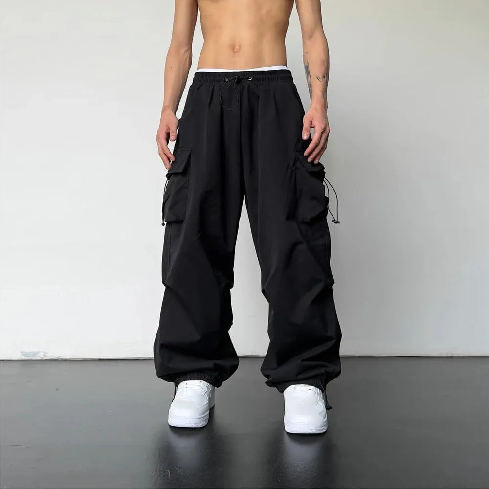 Streetwear Cargo Pants Multi Pocket Casual Men's Jogger Pants Wide Leg Loose