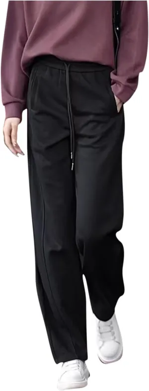 Sweatpants for Womens Straight Leg Fleece Lined Sports Pants Casual Workout Joggers Drawstring High Waist Trousers