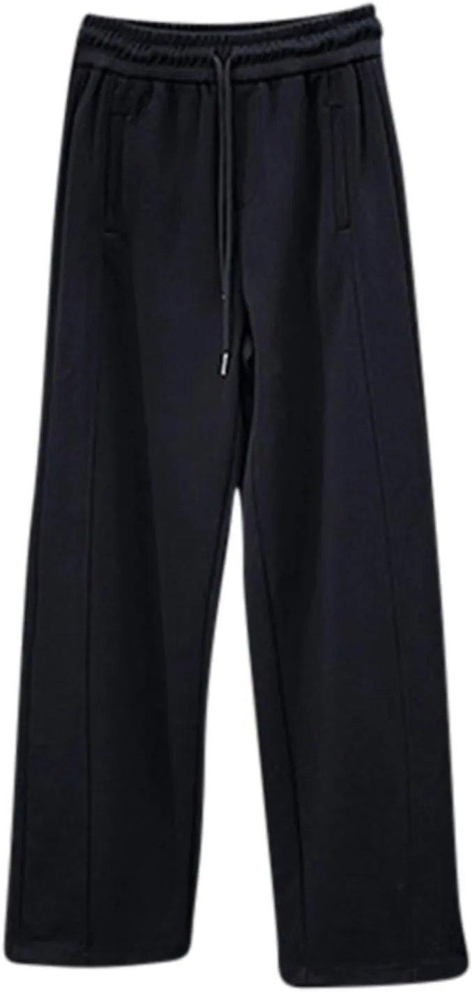 Sweatpants for Womens Straight Leg Fleece Lined Sports Pants Casual Workout Joggers Drawstring High Waist Trousers
