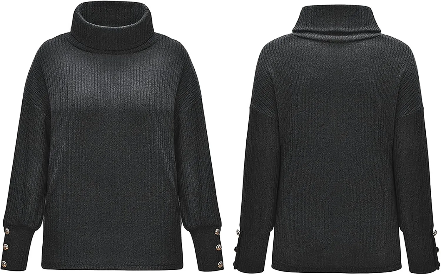 TANGNADE Turtleneck Sweater Women Plus Size Tunic Long Sleeve Cable Knit Sweaters Lightweight Chunky Pullover High Neck