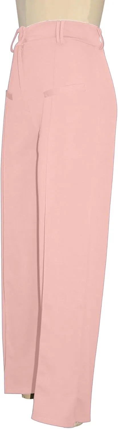 Tcremisa Women's Dressy Wide Leg Long Palazzo Pants Casual Straight Legs Loose High Waist Trousers(No Belt)