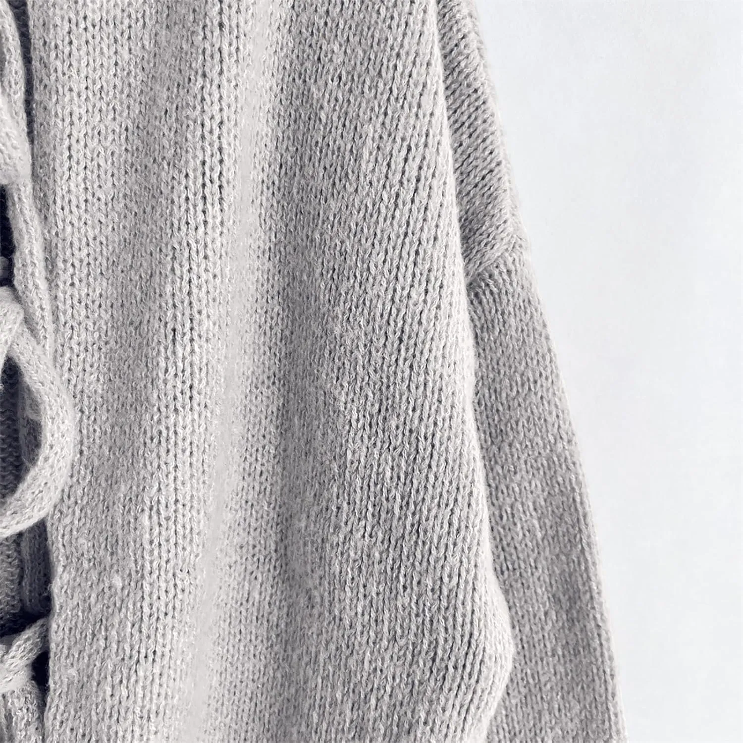 Tie Front Cardigan Womens Open Front Sweaters Y2K Cable Knit Lightweight Long Sleeve Tops Dressy Fall Outfits