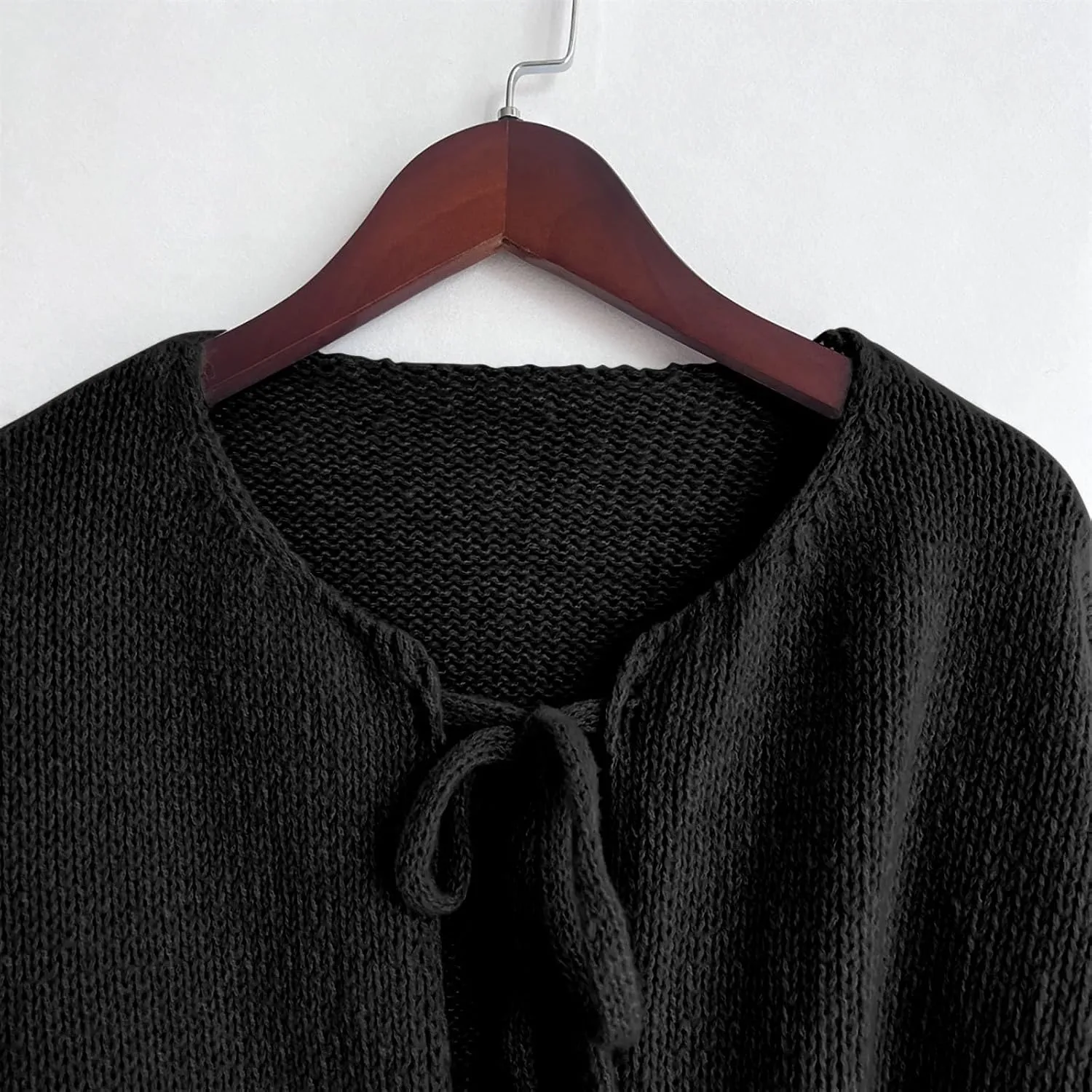 Tie Front Cardigan Womens Open Front Sweaters Y2K Cable Knit Lightweight Long Sleeve Tops Dressy Fall Outfits