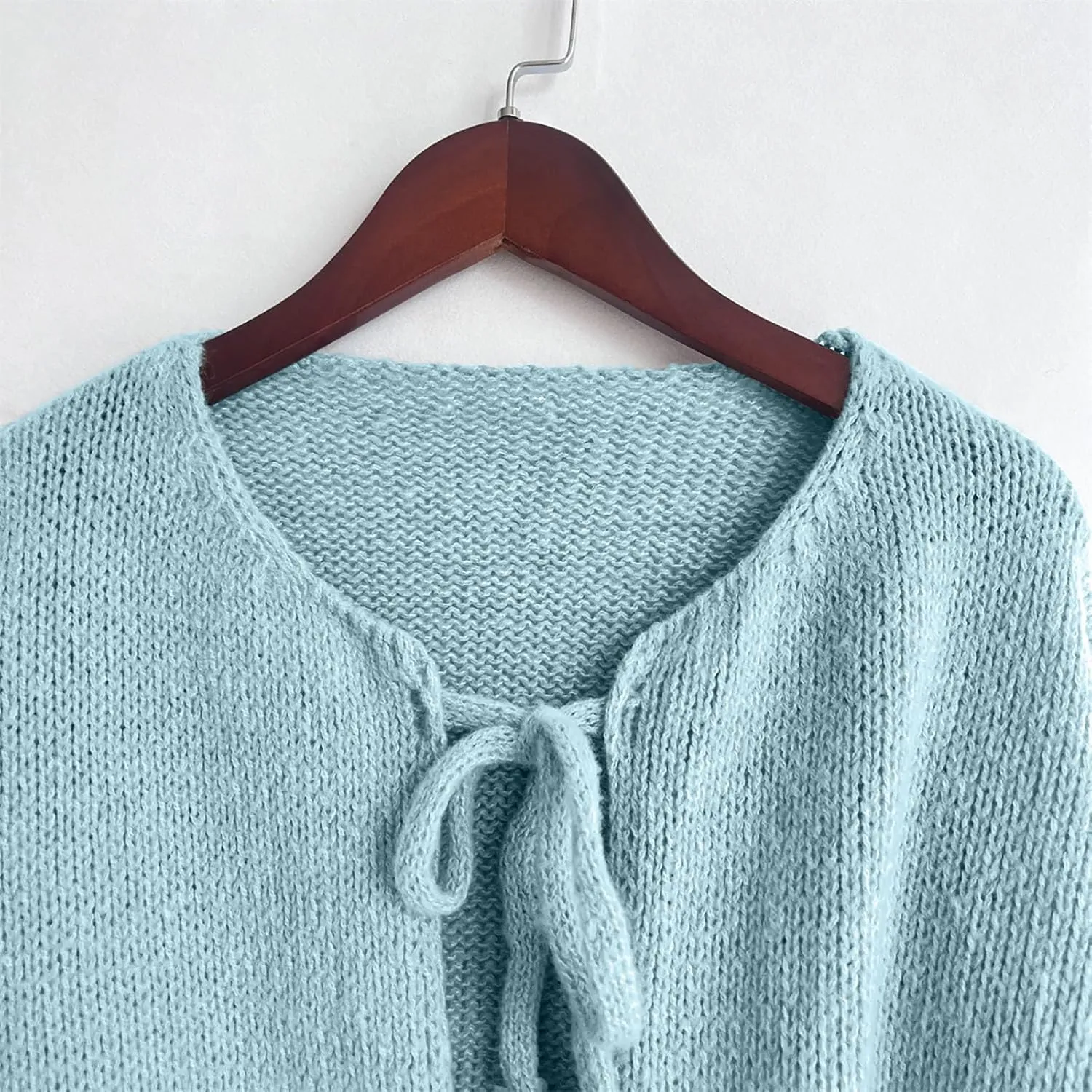 Tie Front Cardigan Womens Open Front Sweaters Y2K Cable Knit Lightweight Long Sleeve Tops Dressy Fall Outfits