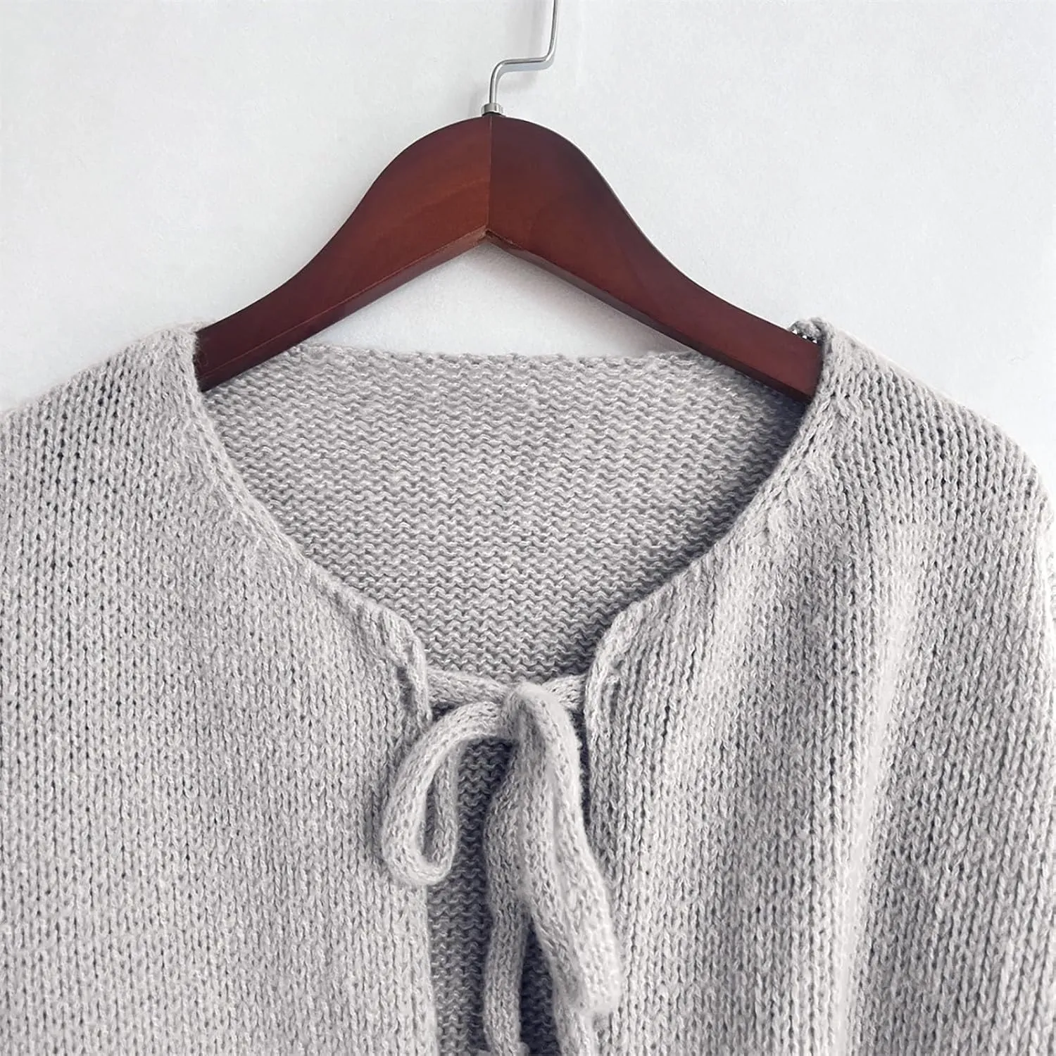 Tie Front Cardigan Womens Open Front Sweaters Y2K Cable Knit Lightweight Long Sleeve Tops Dressy Fall Outfits