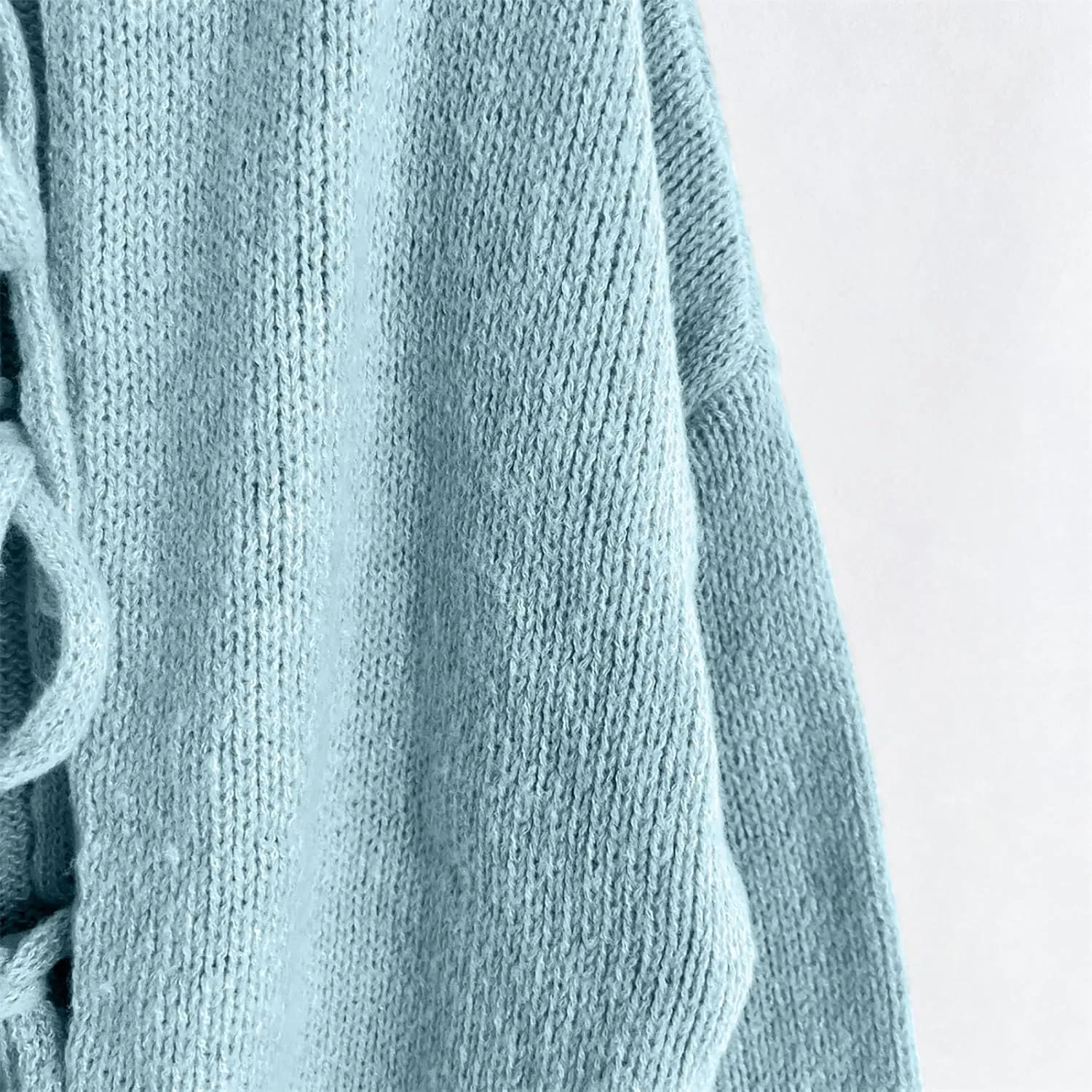 Tie Front Cardigan Womens Open Front Sweaters Y2K Cable Knit Lightweight Long Sleeve Tops Dressy Fall Outfits