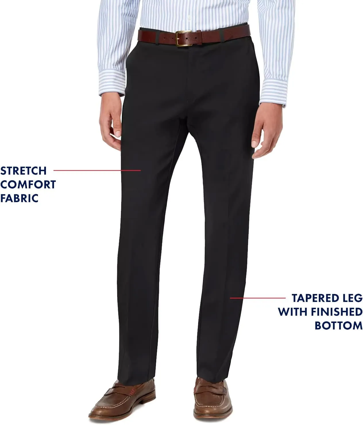 Tommy Hilfiger Men's Classic Stretch Chino Pants – Modern Fit, Wrinkle & Water-Resistant, Versatile & Comfortable