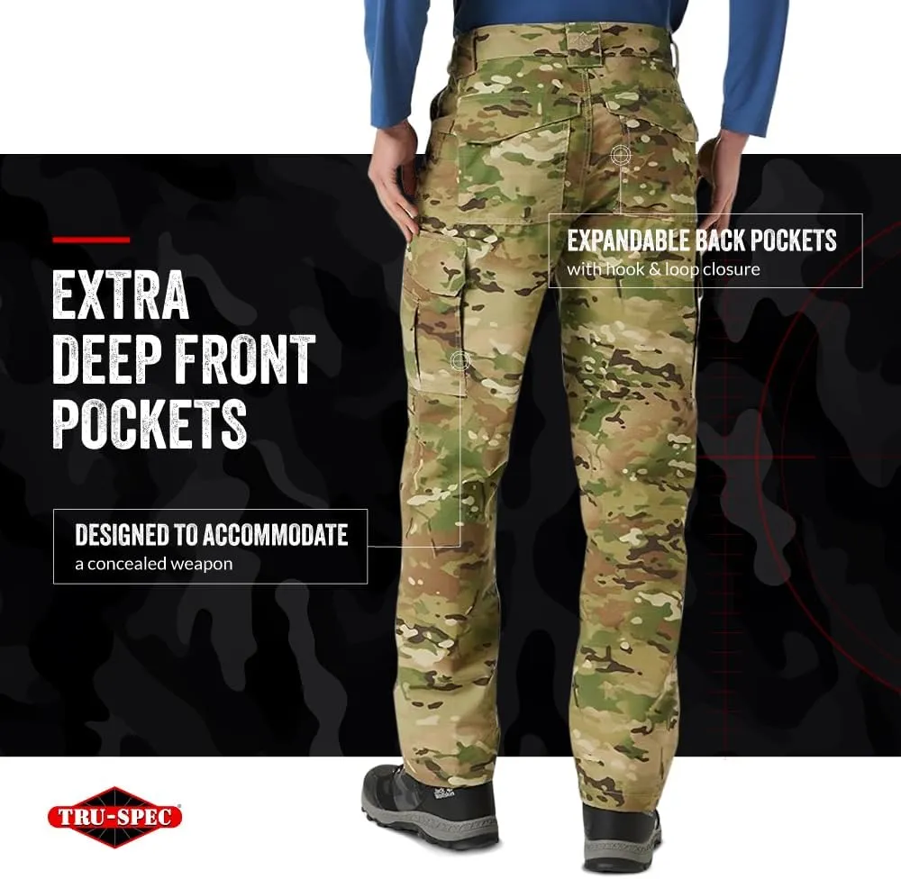 Tru-Spec 24-7 Original Tactical Pants for Men - Water-Resistant Cargo Work Pants with Concealed Carry and Knee Pad Openings