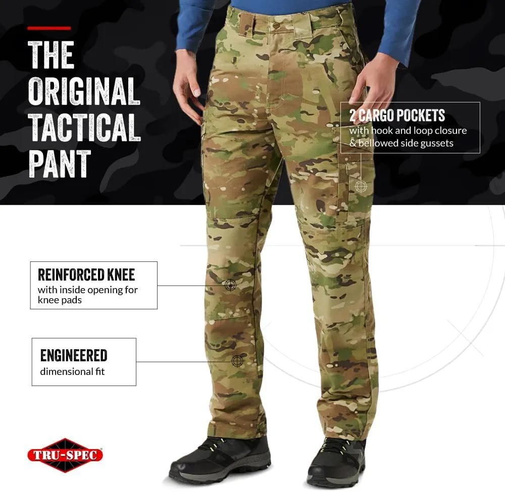 Tru-Spec 24-7 Original Tactical Pants for Men - Water-Resistant Cargo Work Pants with Concealed Carry and Knee Pad Openings