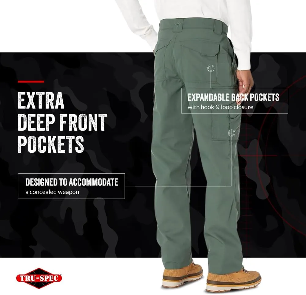 Tru-Spec 24-7 Original Tactical Pants for Men - Water-Resistant Cargo Work Pants with Concealed Carry and Knee Pad Openings