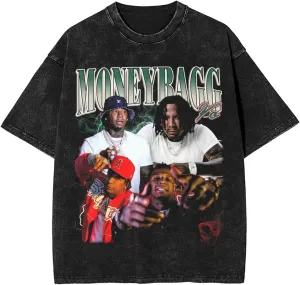 Tshirt Men Vintage Music Graphic Oversize Washed Streetwear Tee Tops