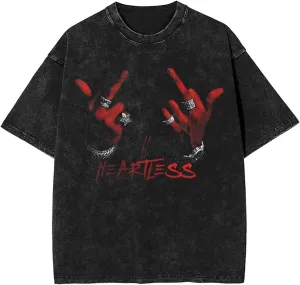 Tshirt Men Vintage Music Graphic Oversize Washed Streetwear Tee Tops