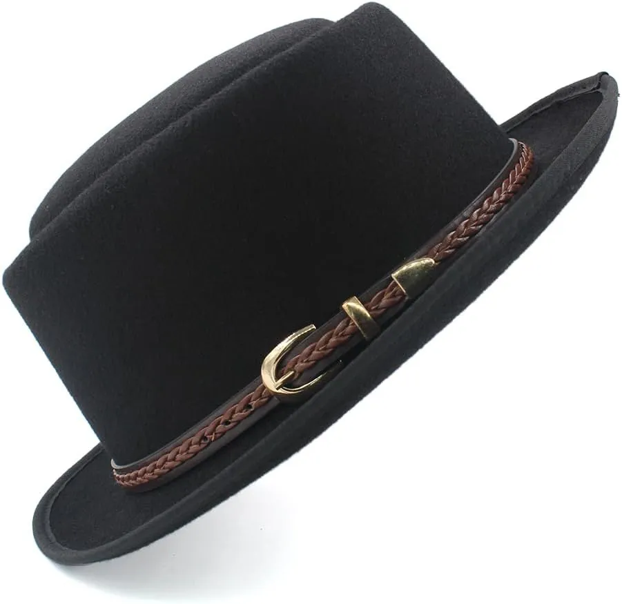 Unixex Adult Men Women Classical Pork Pie Hats Retro Fedora Trilby Sunhats Street Style Caps Party Travel Size 7 1/8-7 3/8