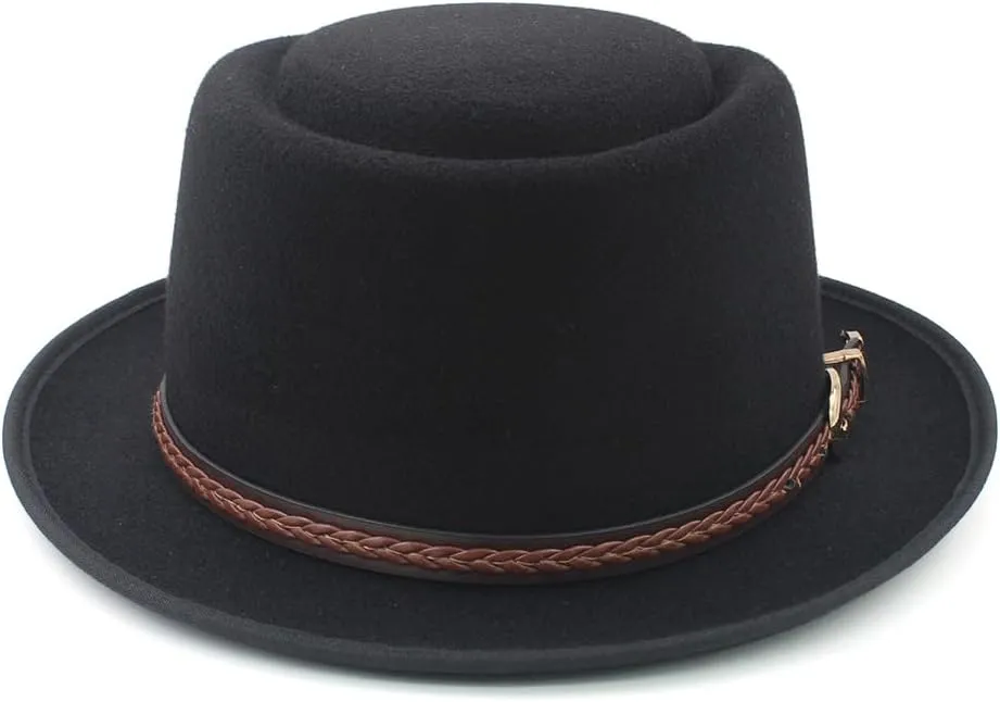 Unixex Adult Men Women Classical Pork Pie Hats Retro Fedora Trilby Sunhats Street Style Caps Party Travel Size 7 1/8-7 3/8