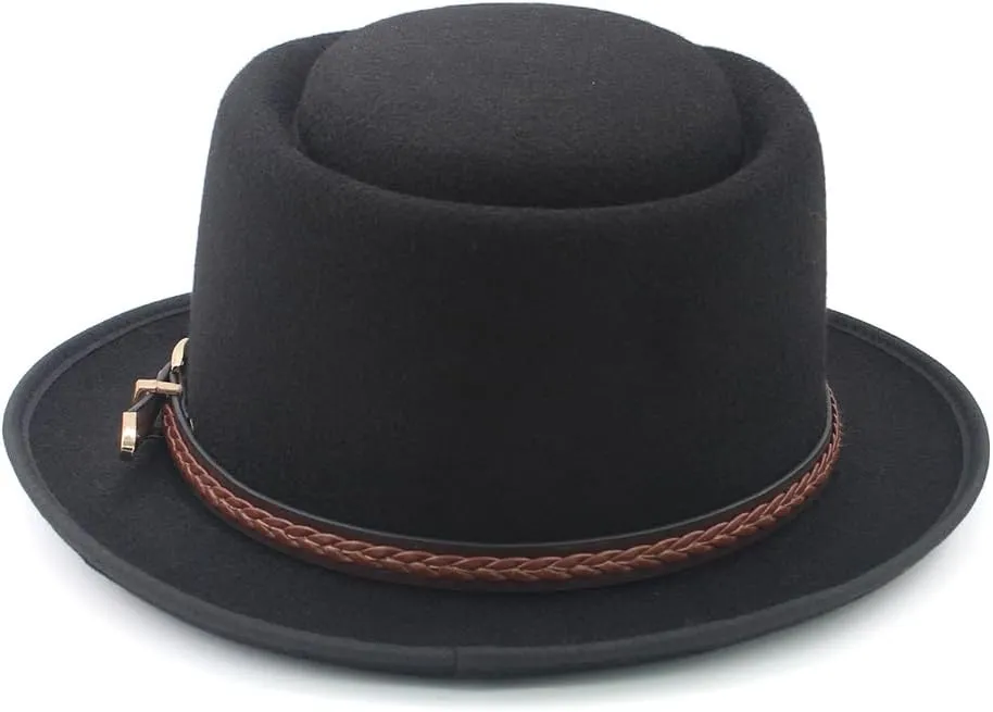 Unixex Adult Men Women Classical Pork Pie Hats Retro Fedora Trilby Sunhats Street Style Caps Party Travel Size 7 1/8-7 3/8