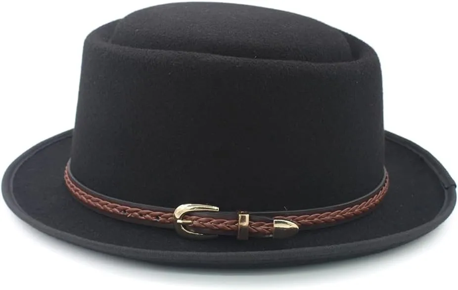 Unixex Adult Men Women Classical Pork Pie Hats Retro Fedora Trilby Sunhats Street Style Caps Party Travel Size 7 1/8-7 3/8
