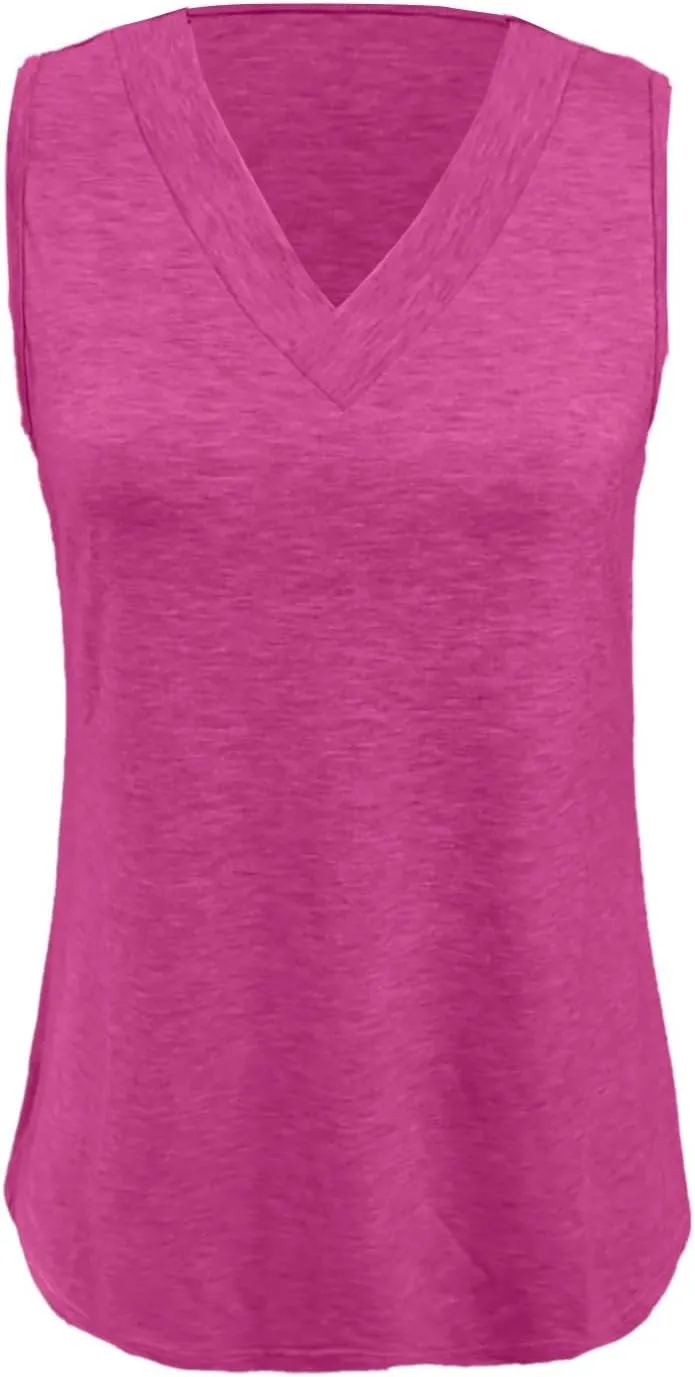 V Neck Tank Tops Women Casual Sleeveless Loose Fit Basic Fashion 2025 Summer Shirts